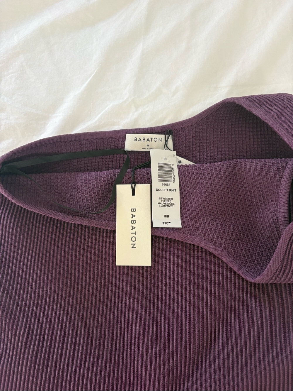 Aritzia Babaton One-Shoulder Ribbed Mini Dress in Deep Purple - Picture 5 of 6